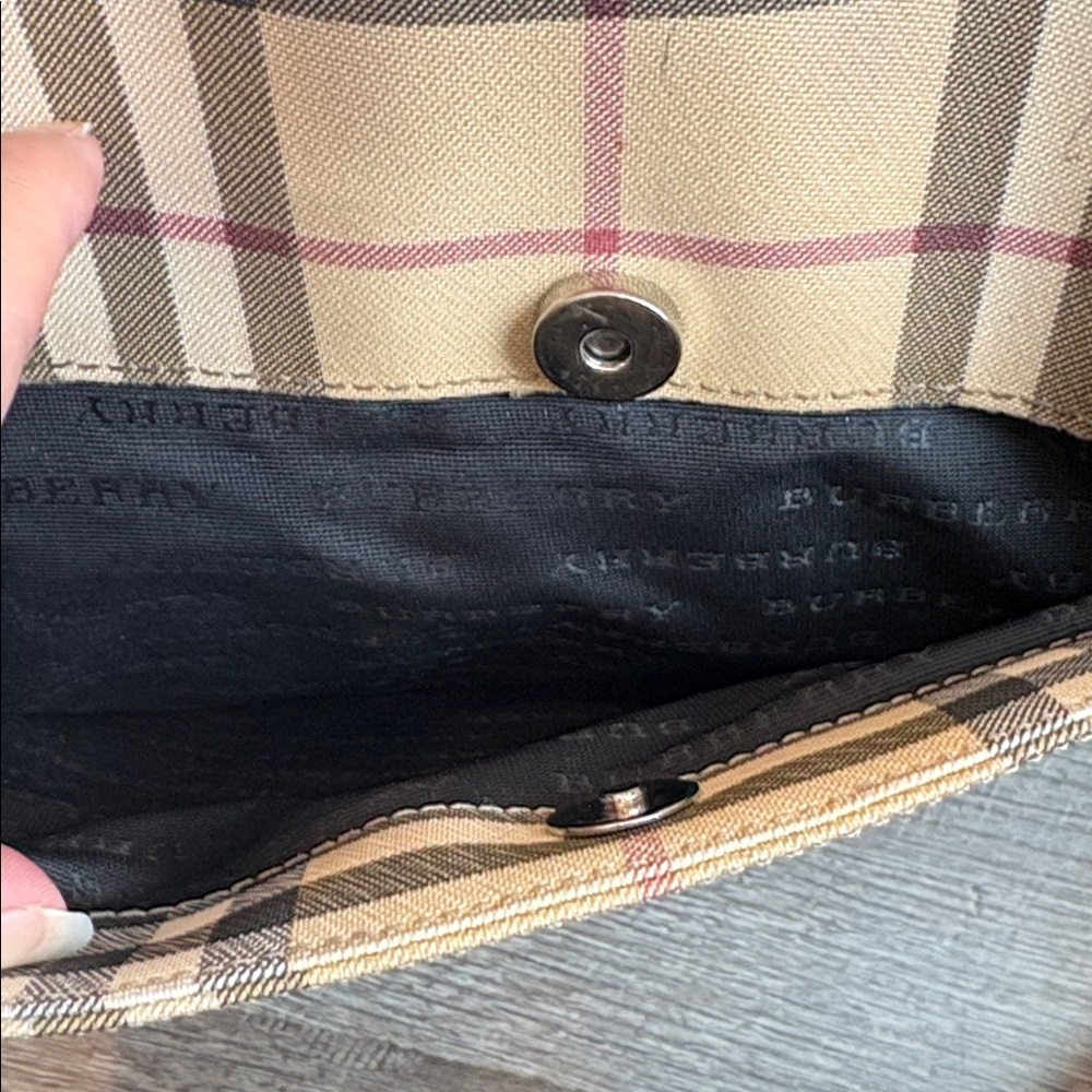 Burberry Tan and Black  large Checkered Crossbody Messenger Bag - Picture 6 of 16